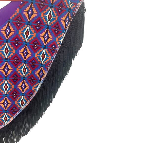 Aztec Princess Skirt & Vest Top M Purple Fringe Costume Gypsy Bohemian Festival - Picture 5 of 8